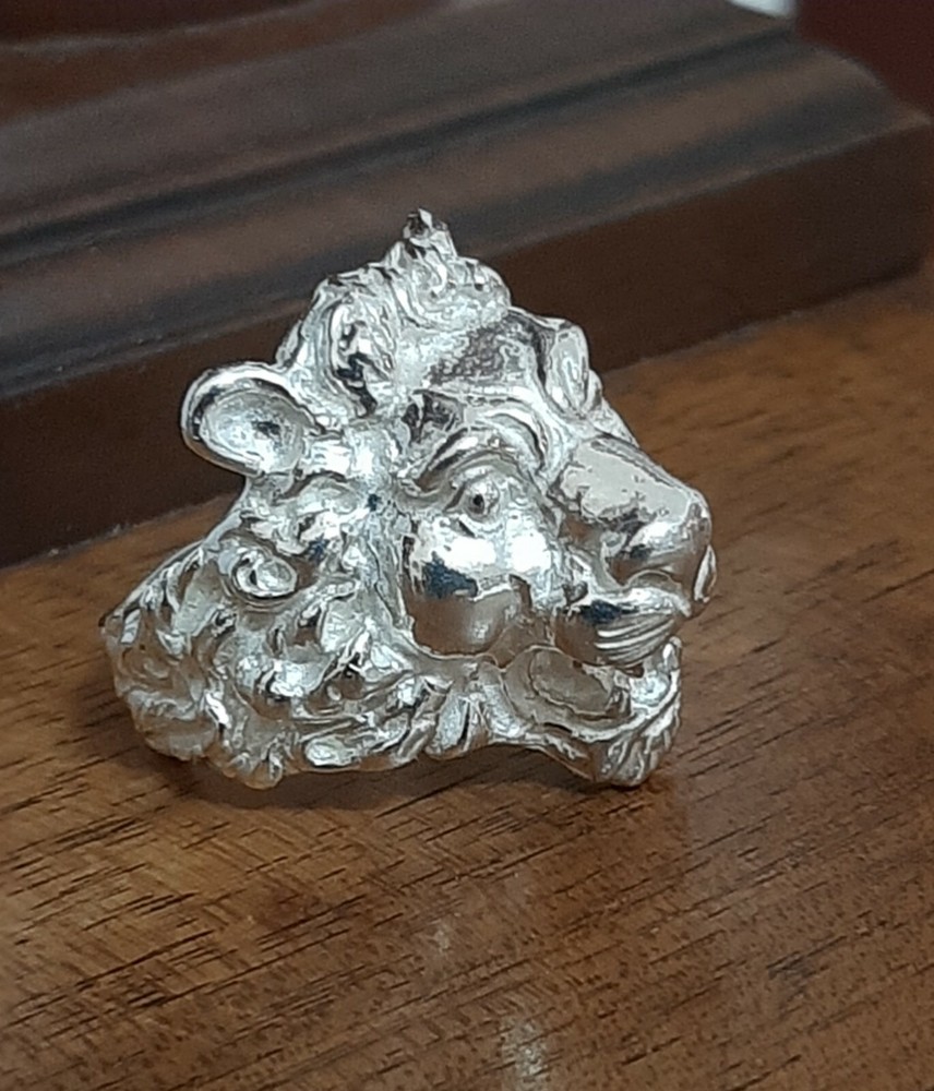 925 MENS SILVER RING SEAL LION SOLID HEAD