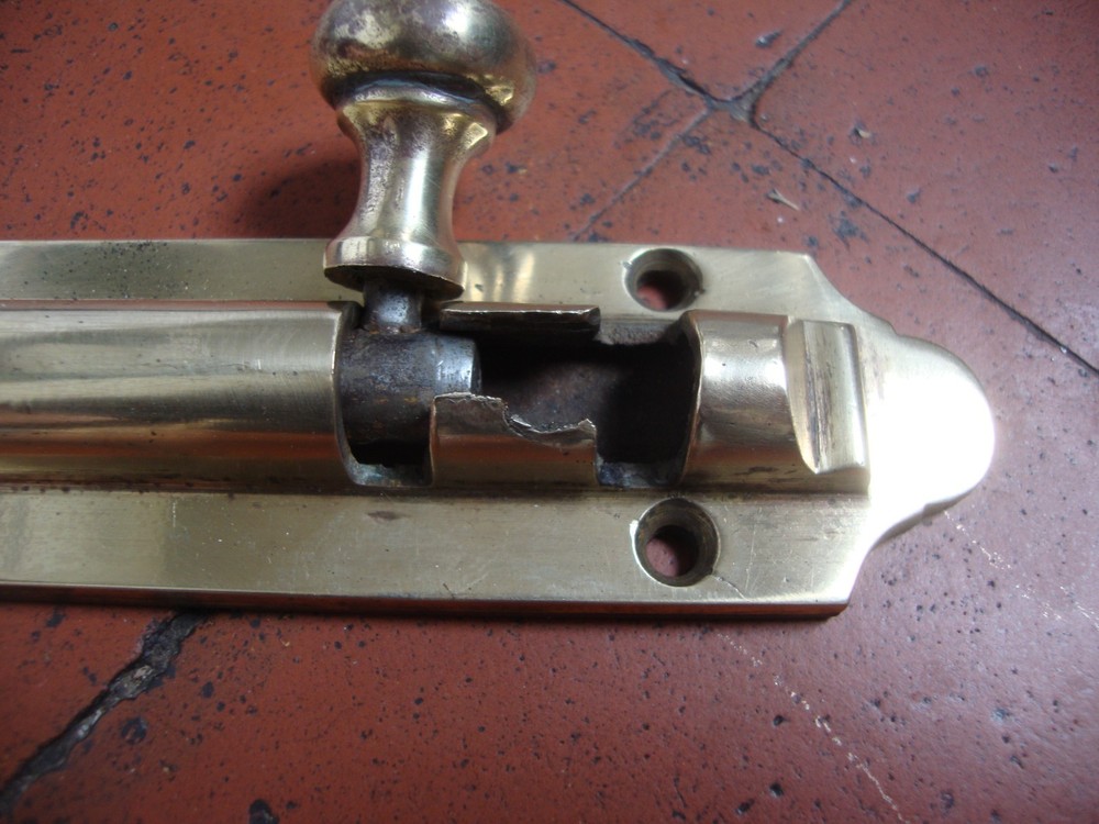 Antique Victorian brass door bolt