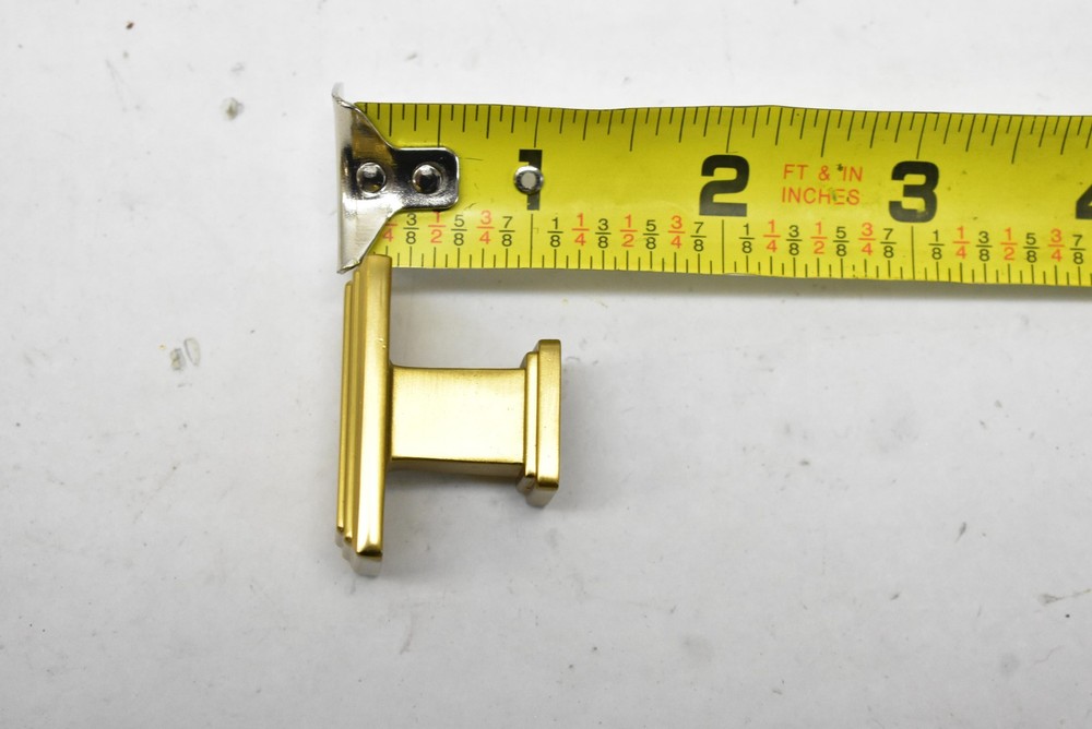 KOOFIZO Rectangular Cabinet Knobs 10 Pack Brushed Brass Cabinet Drawer Hardware