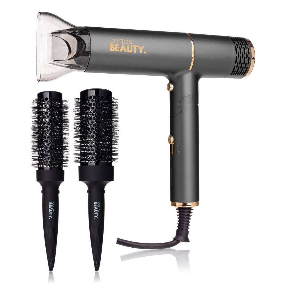 CORTEX BEAUTY AIRFOLD IONIC FOLDABLE DRYER + 2 BRUSH HEAD, CB-AIRFLD-2BRU - GRAY