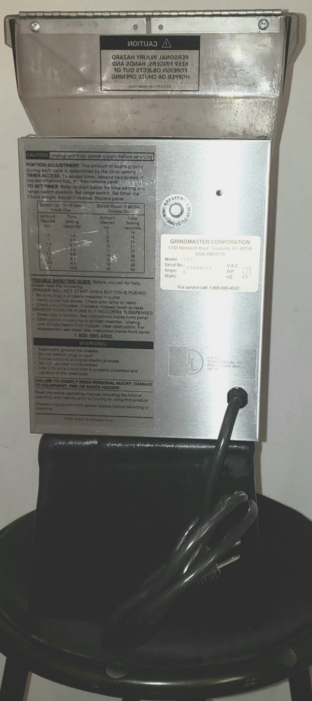 USED Grindmaster Electric Coffee Grinder Model 190