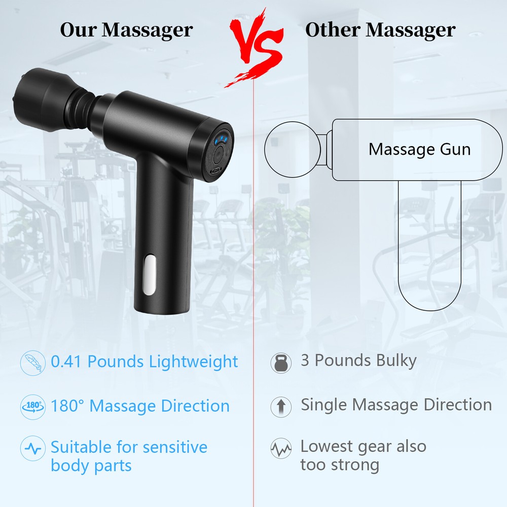 Mini Pocket-Sized Deep Tissue, Portable Percussion Massager Gun, USB Charging