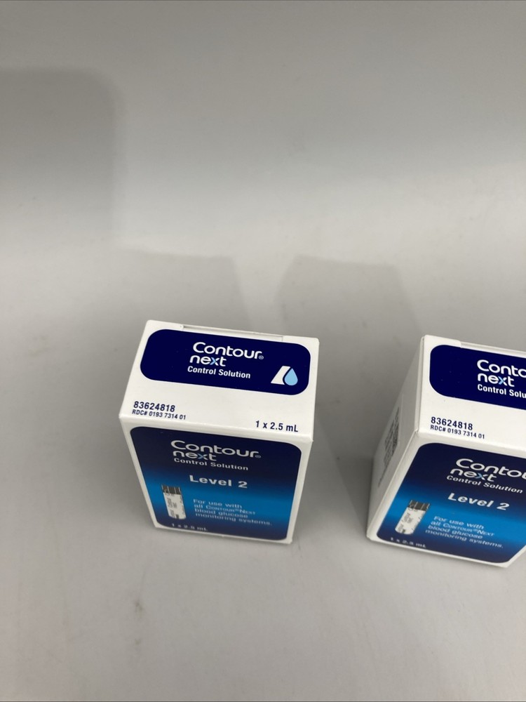 2 Pack Contour Next Control Solution for Glucose Test Meter, Level 2, 2.5ml