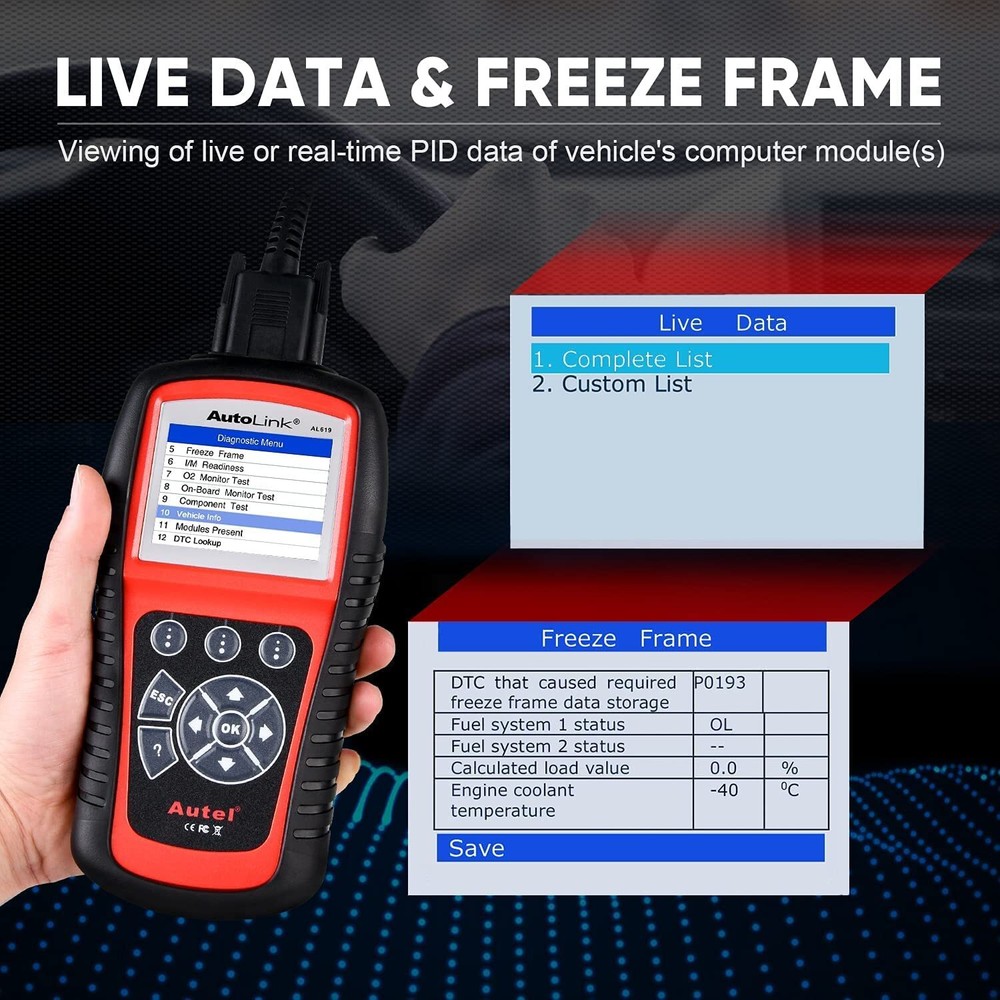 Autel AutoLink AL619 OBD2 Diagnostic Scanner Engine Fault Codes Reader ABS SRS