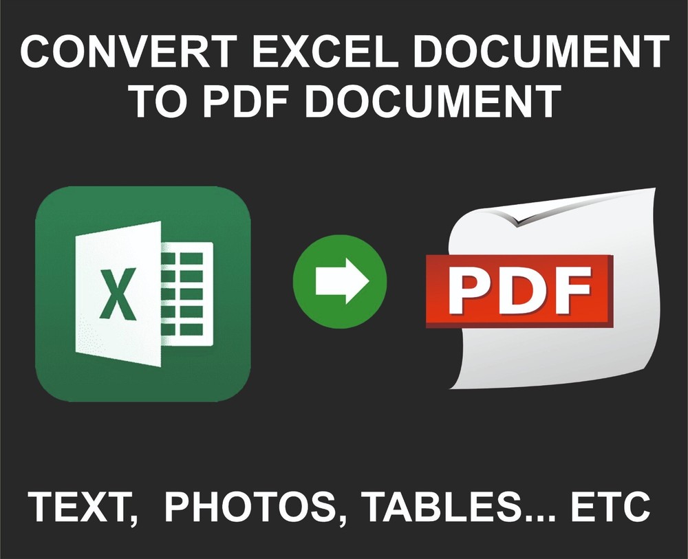 Convert Excel to PDF Service, Photos, Text, Tables, And Other Content