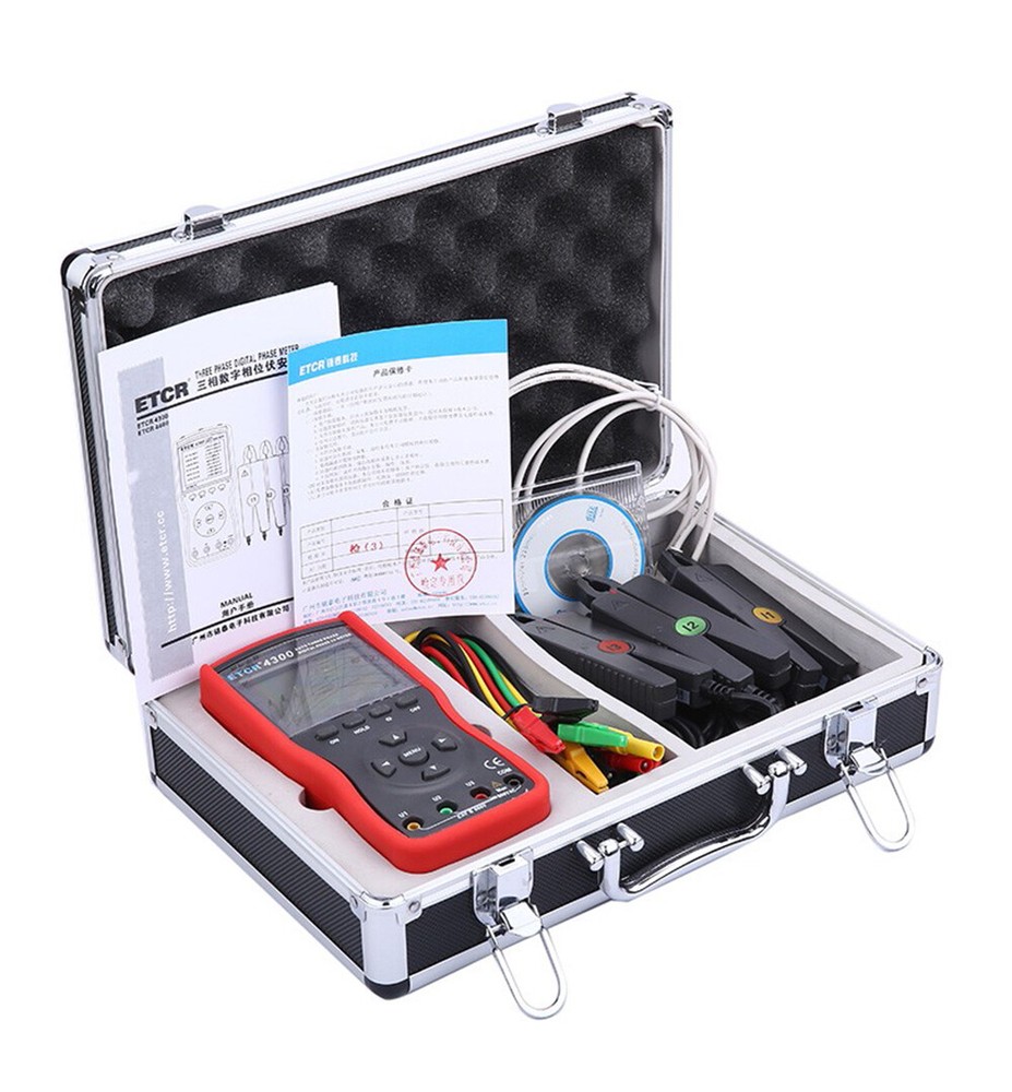 Auto Three phase Digital Phase Voltmeter AC Current Voltage Tester RS232 Port