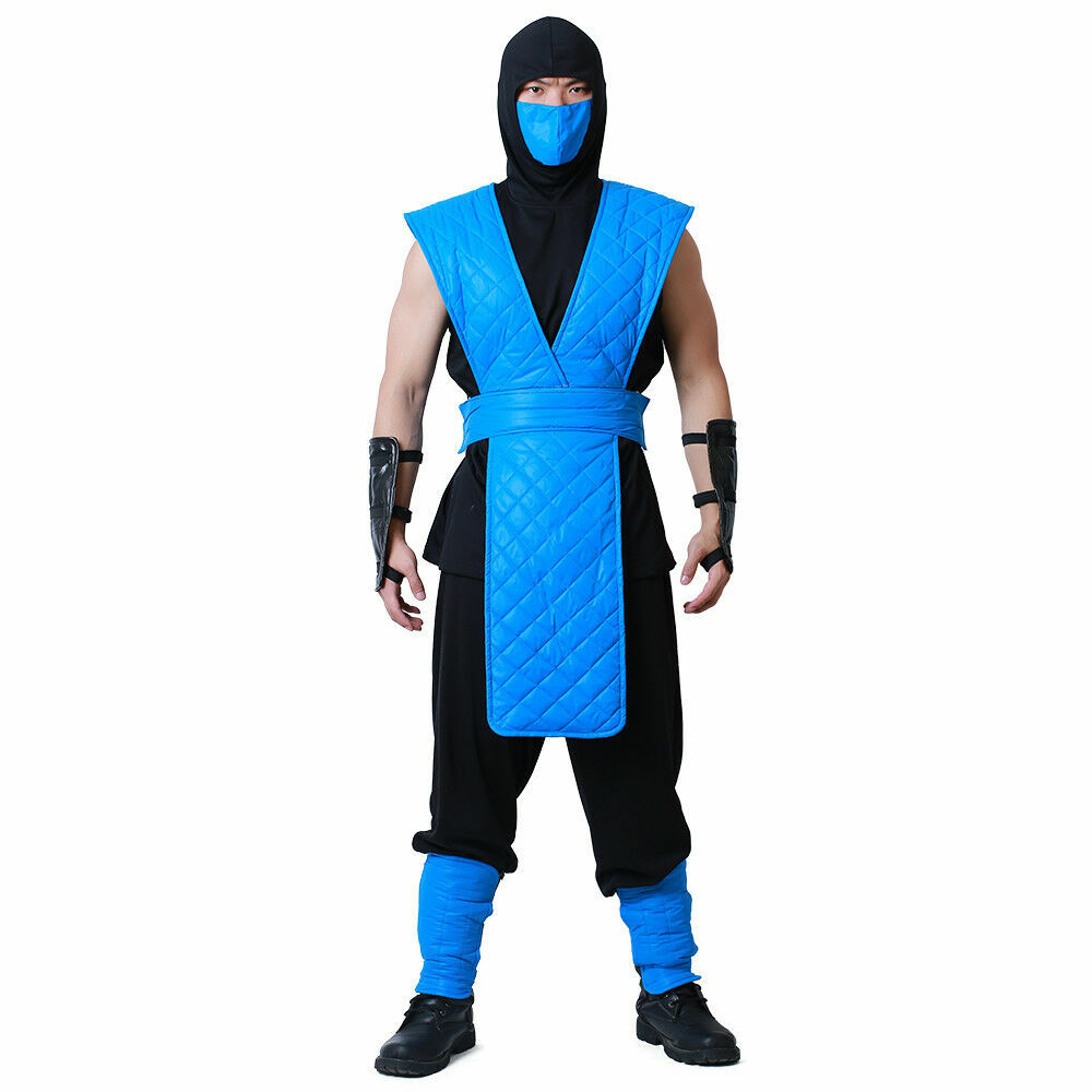 Mortal Kombat Sub-Zero Cosplay Costume Blue Suit