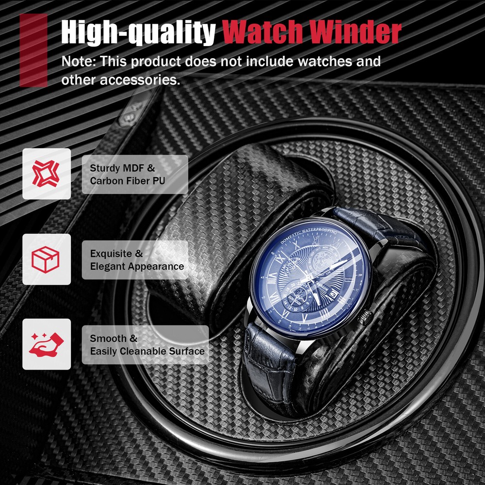 4+6 Automatic Rotation Watch Winder Box Self Winding Display Box Storage Case