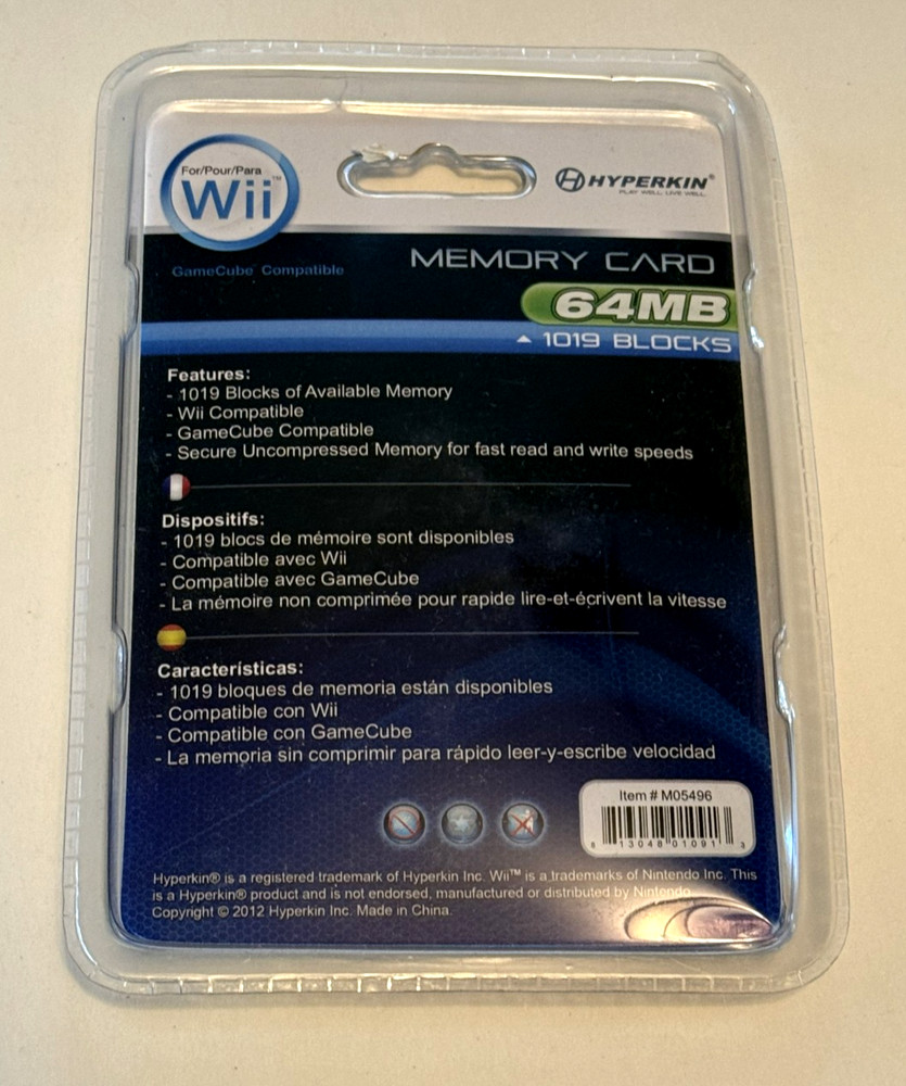 Brand New Hyperkin Wii/ GameCube 64MB/1019 Blocks Memory Card