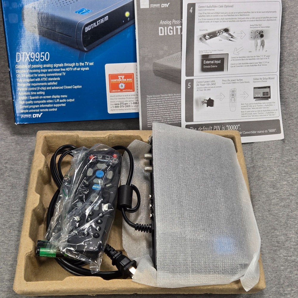 DTX9950 Digital Stream Analog Pass-Through DTV Converter Box