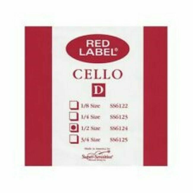 SUPER SENSITIVE CELLO 1/2 SIZE " D " STRING MEDIUM - RED LABEL