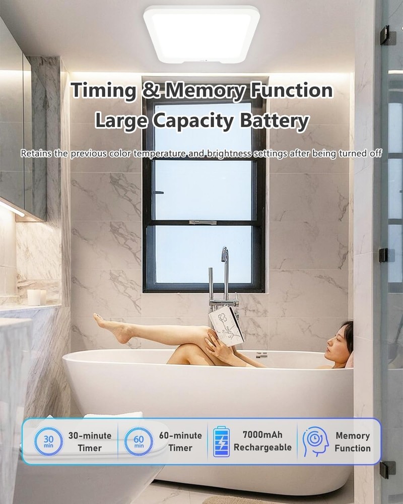 Rechargeable Motion Sensor Ceiling Light with Remote, Dimmable Magnetic Mount...