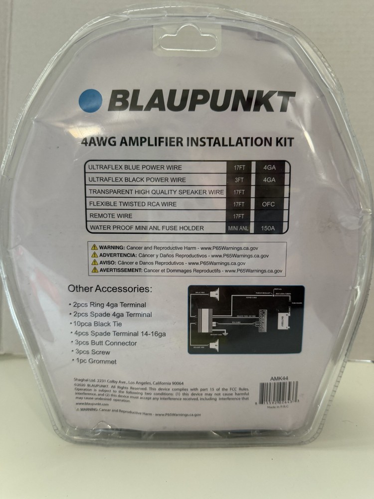 BLAUPUNKT 4AWG AMPLIFIER INSTALLATION KIT 2200W