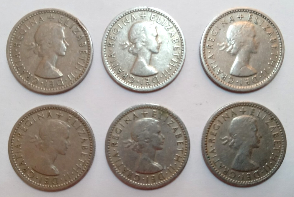 Six Pence Coin Bundle Elizabeth II 1954