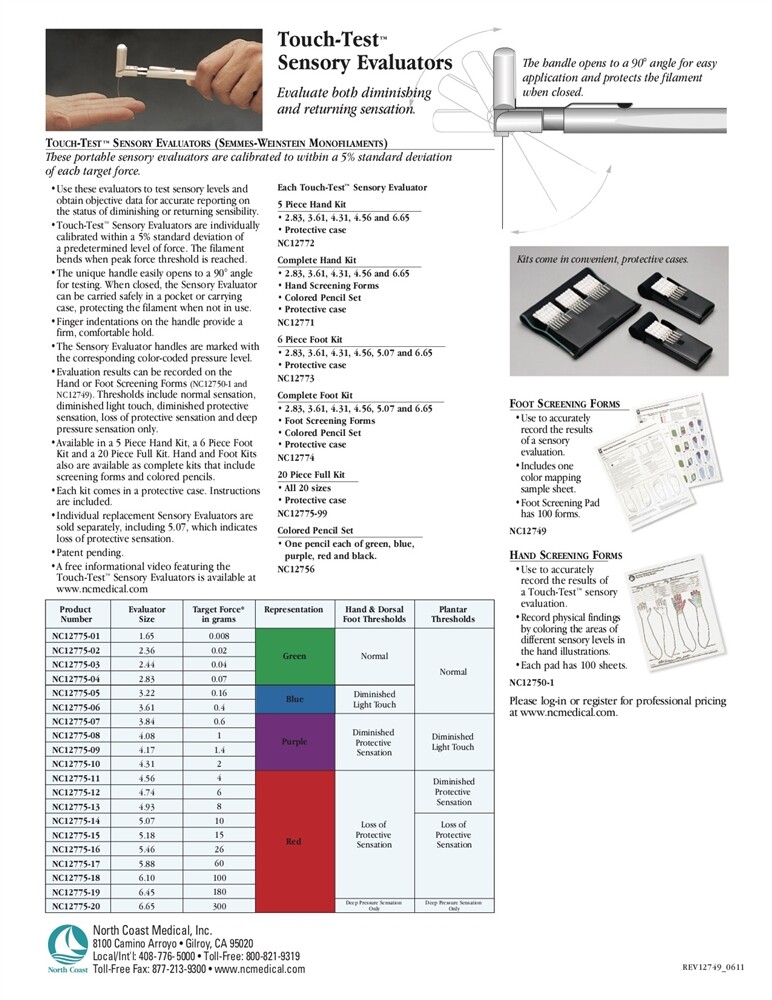Touch Test Sensory Evaluators
