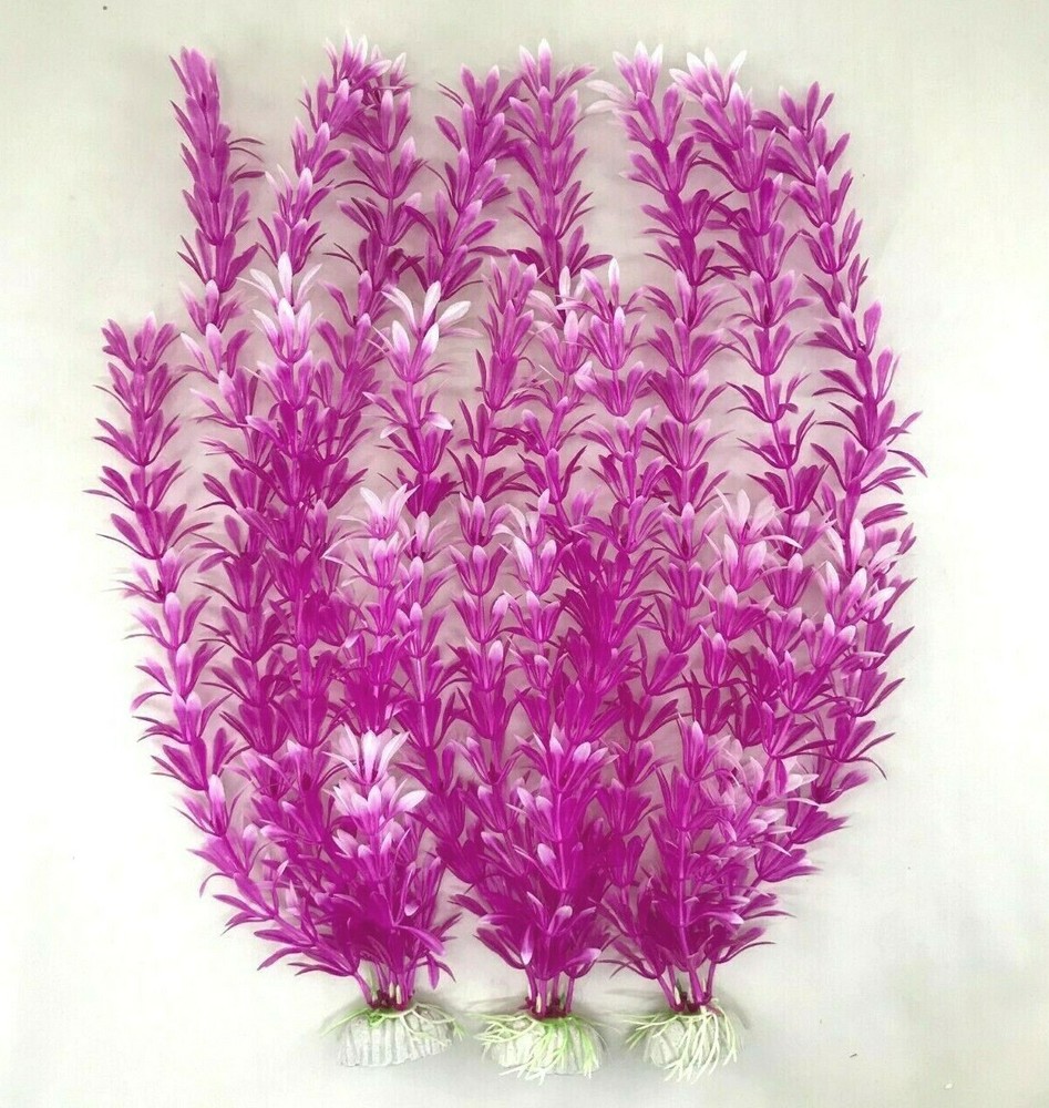 (4 Pack) 15" Artificial Aquarium Plant Plastic Decoration - Fast Shipping!
