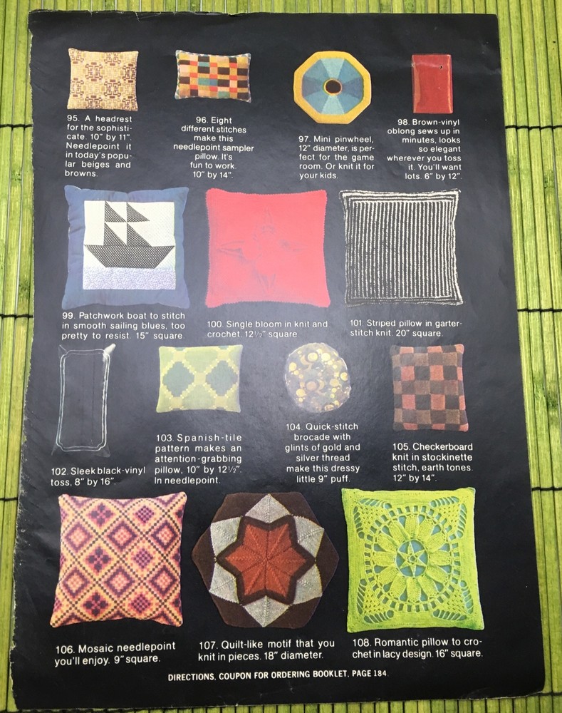 Good Housekeeping Marvelous Pillows to Make Needlework Patterns 1976 Bargello