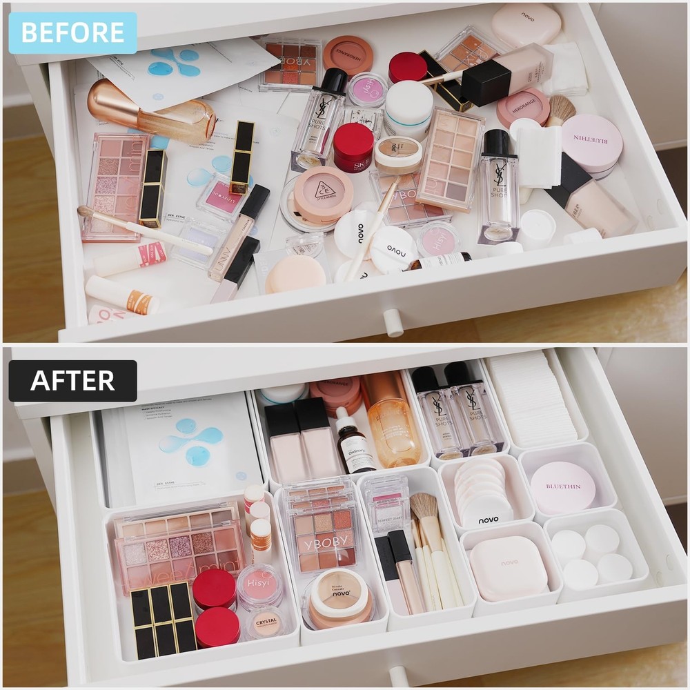 CHANCETSUI 11-Piece Stackable Drawer Organizer Set, Multi-size Desk Drawer Or...