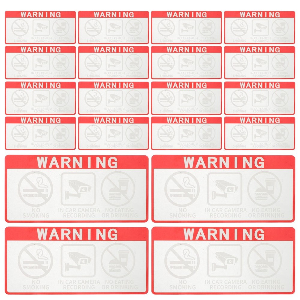 20 Pcs Vehicle Warning Stickers Video Window