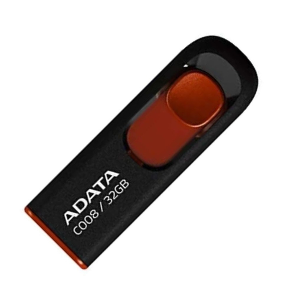 ADATA 32GB USB 2.0 Retractable Capless Flash Drive Red
