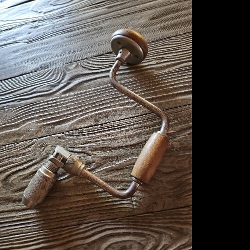 Hand Drill Wooden Hand Crank