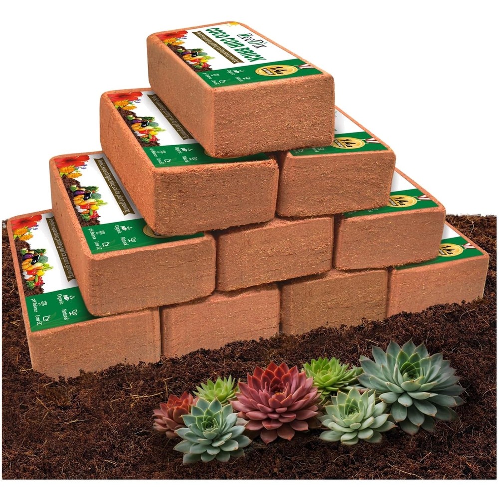 10-Pack Coco Coir Bricks: Biodegradable Planting Solution, 2.1 Gal Each