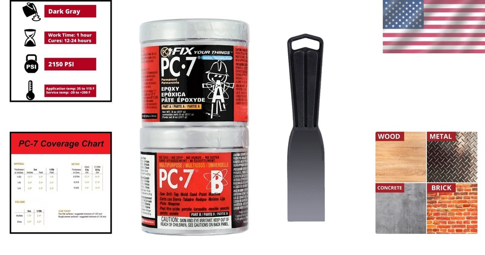 Charcoal Gray Epoxy Adhesive Paste - Waterproof