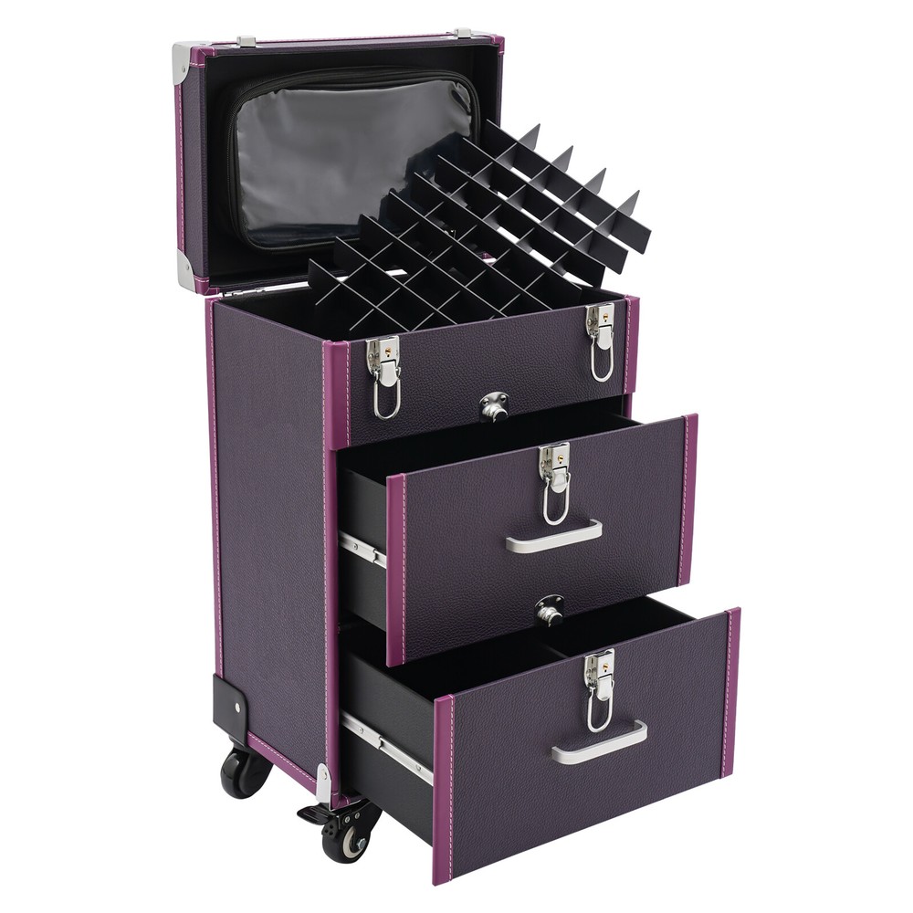 Large Rolling Cosmetic Case Makeup Trolley Rolling Makeup Case Waterproof