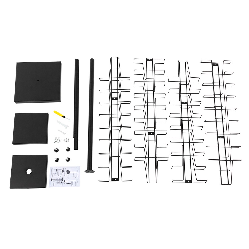Modern Rotating Brochure Display Stand Detachable Magazine Rack With 36 Pockets