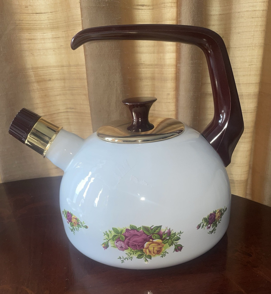VTG ROYAL DOULTON OLD COUNTRY ROSES COLLECTION 2 QT WHISTLING KETTLE NEW