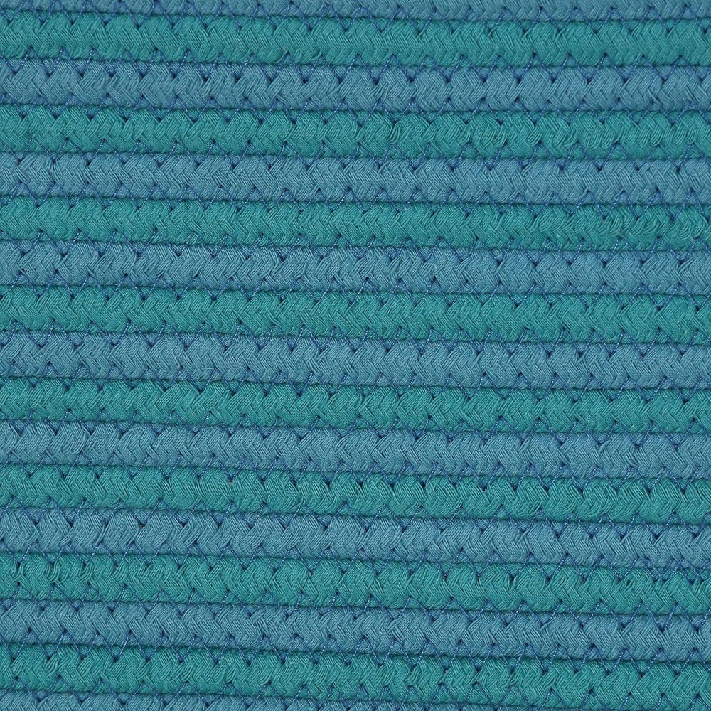 Macon Square Rope Pouf Ottoman Aqua