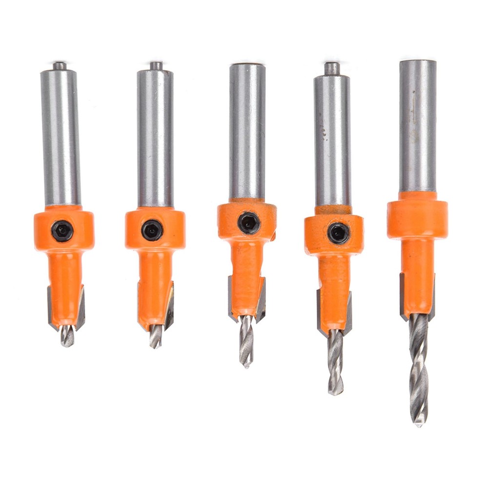 5PcsCountersink Drill Bit Woodworking Self Taping Drill Bit Carpentry Tool New