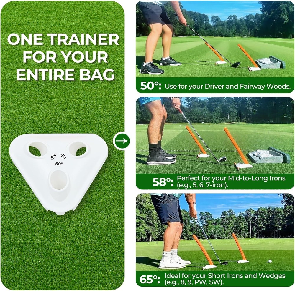 Golf Swing Training Aid Alignment Discs Rods Corrects Swing Path & Slice Fix