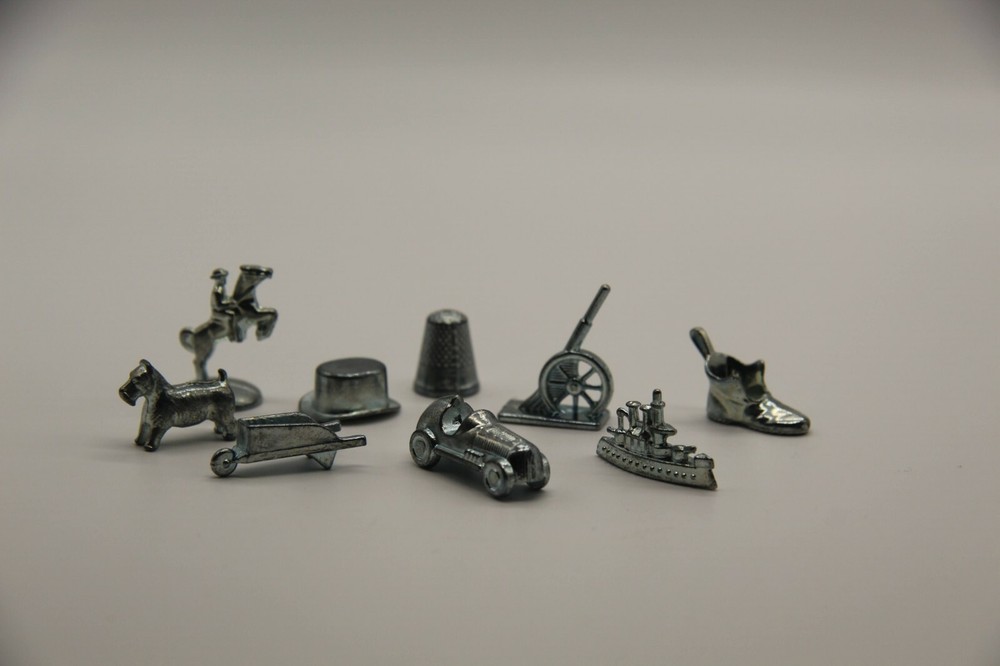 Hasbro Monopoly Game 9 Replacement Token Pewter Pieces