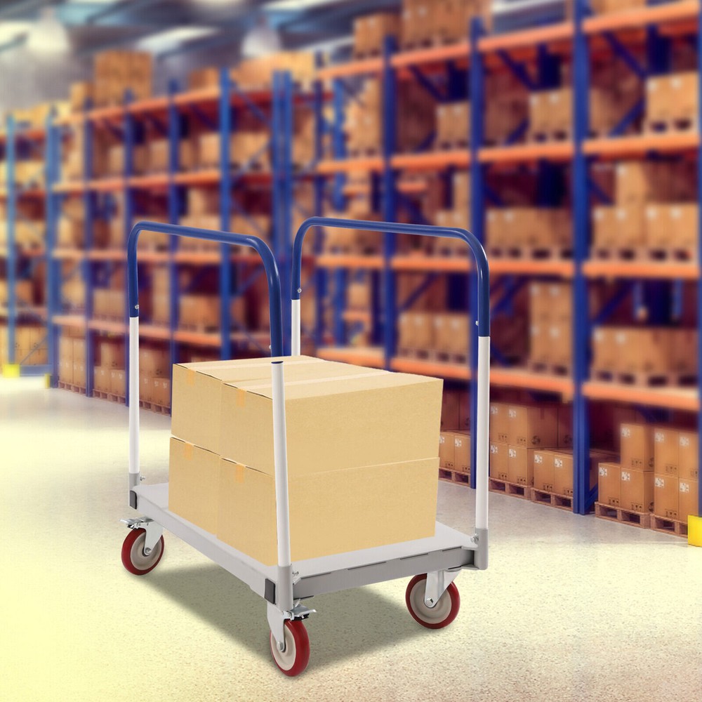1500 lbs Professional Panel Cart Dolly Rectangular Low Noise with 5inch Casters