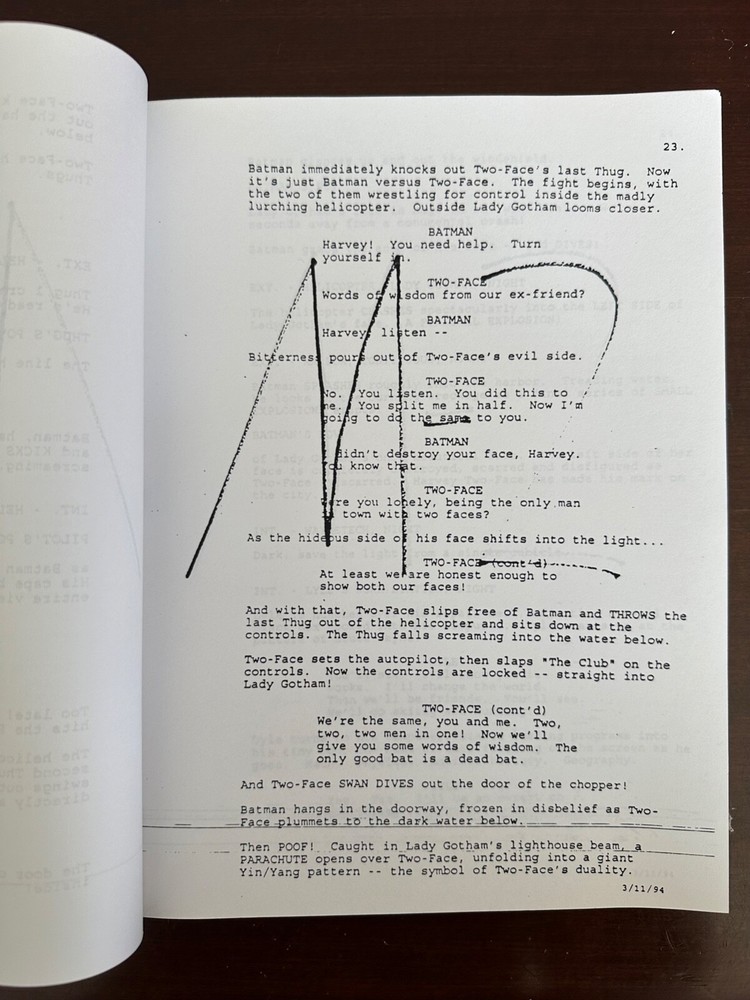 BATMAN 3 III unreleased Film Script Lee Janet Batchler Second Draft 1994 Forever