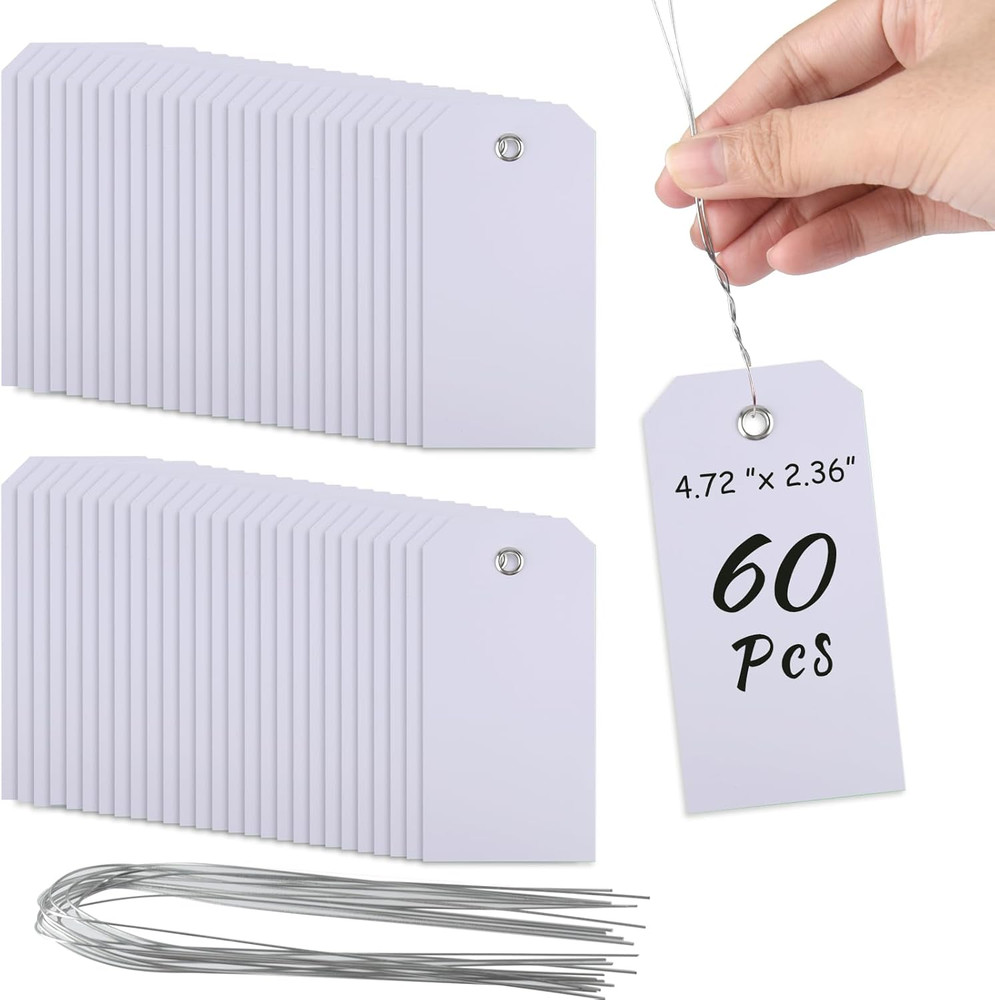 Tags with String Waterproof Hang Tag Shipping Labels Waterproof White