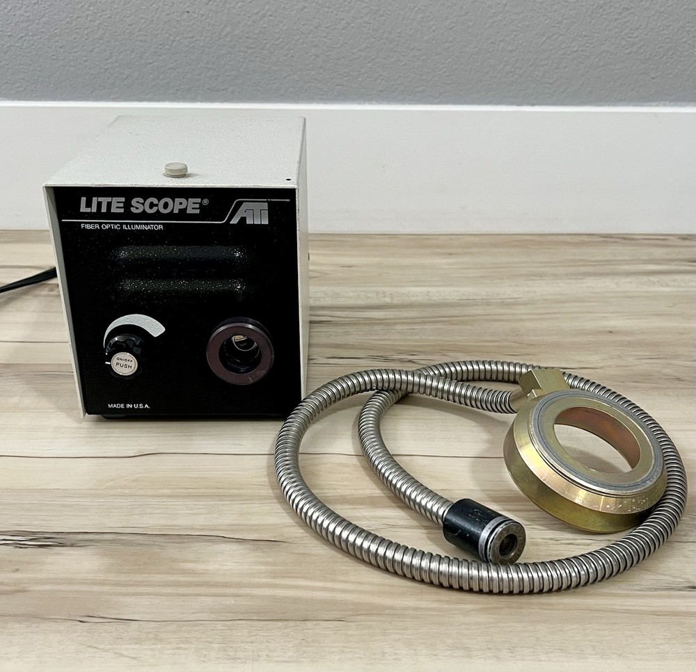 ATI Light Scope Fiber Optic Illuminator Light Source W/ Ring Light - Working
