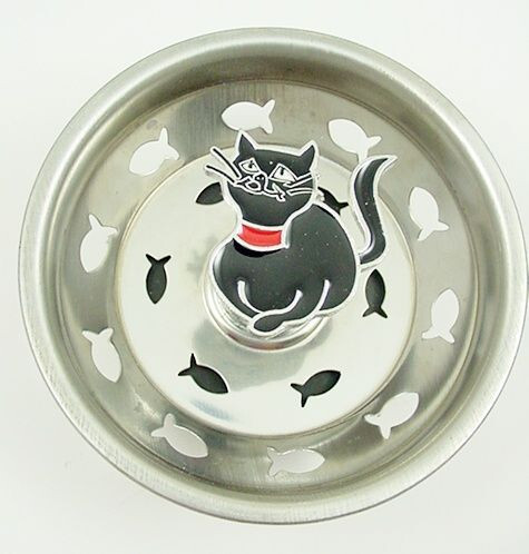 Cat Kitchen Sink Strainer - Black - 35SS