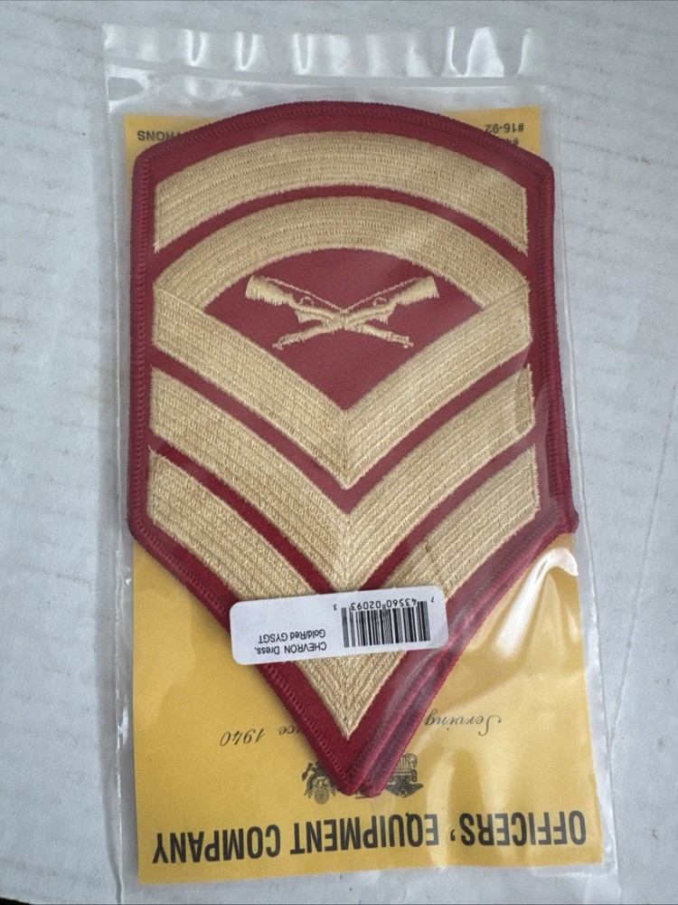 USMC Marines  Gunnery Sergeant E7 GySgt Chevrons PATCH