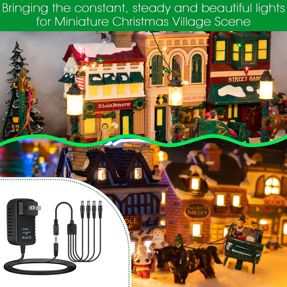 AC-DC Power Adapter for Lemax 84428 4.5V Lighted Accessory With 3/4 Output Jacks