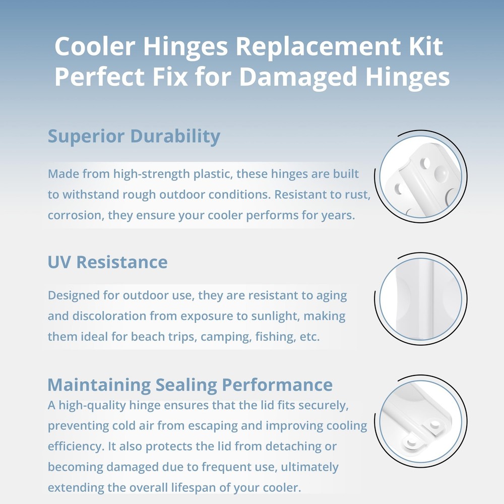 Cooler Hinges For Ice Chestscompatible With Igloo 25165 Qt Rectangularshaped Coo