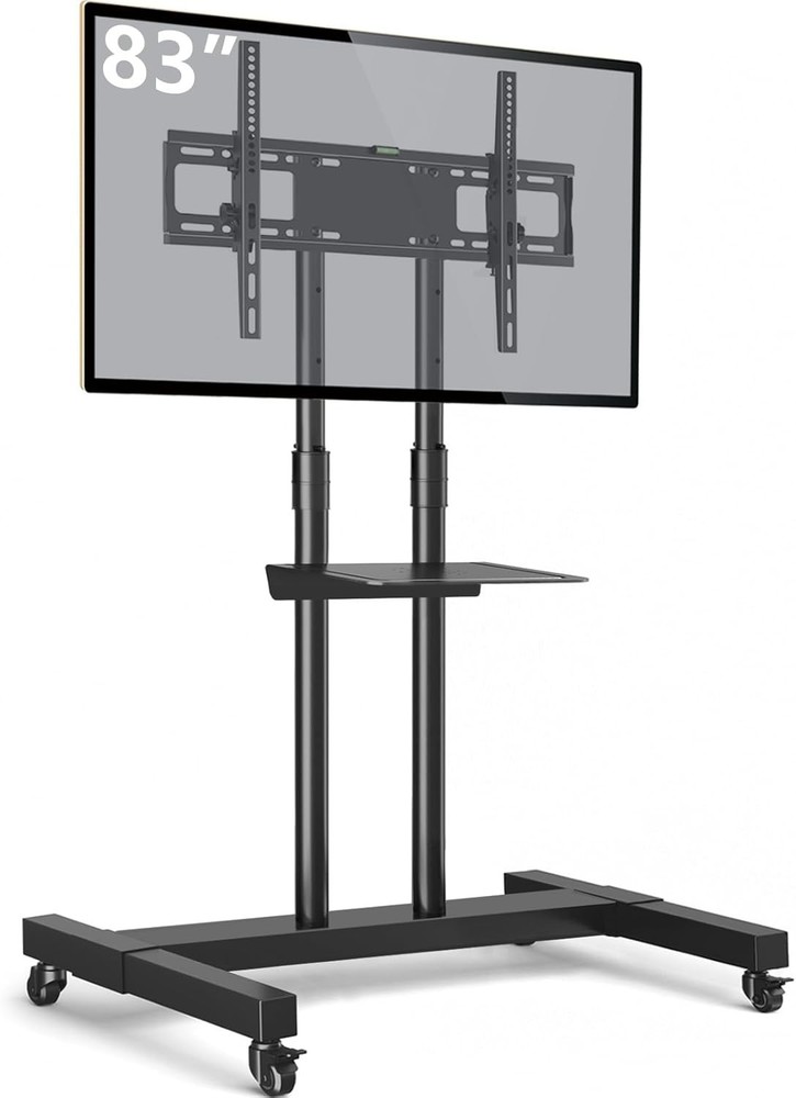 Mobile TV Stand with Shielded Locking Wheels - Perfect for Events