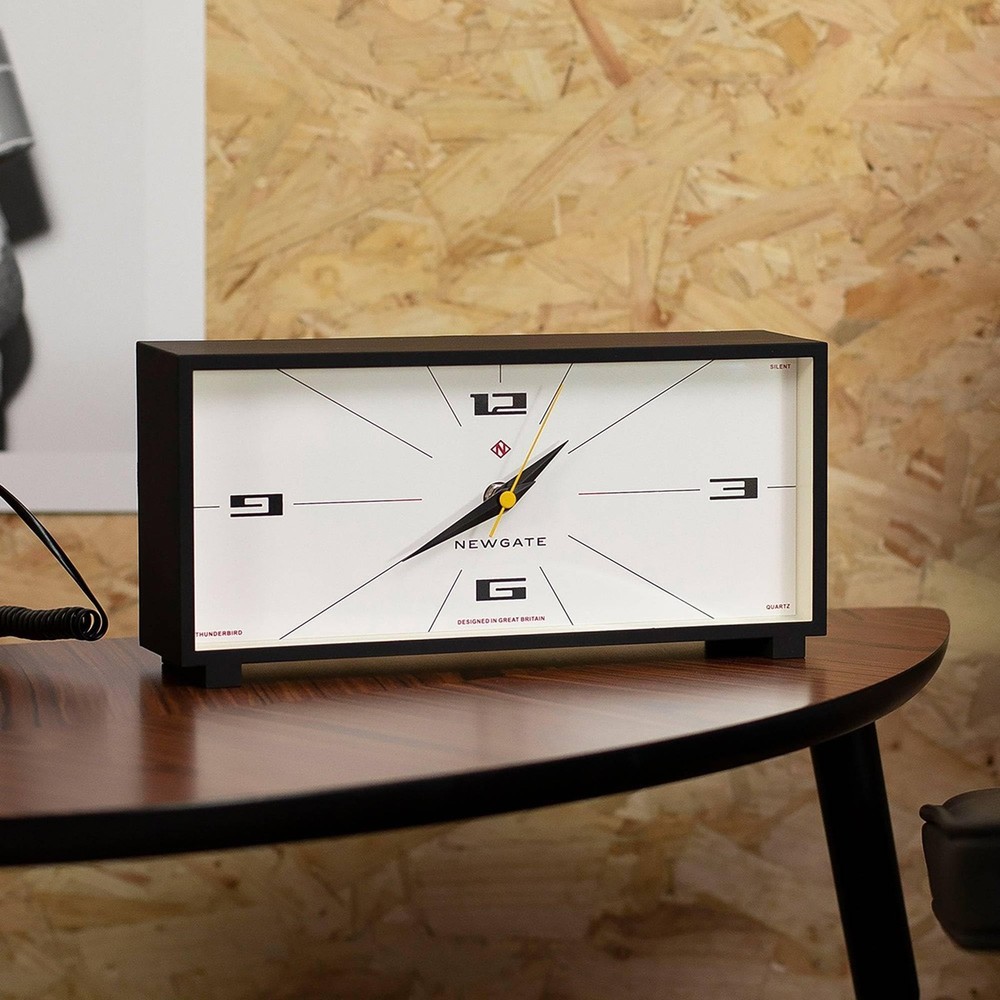 NEWGATE® Thunderbird Desk Clock | Retro Contemporary Rectangular Design | B