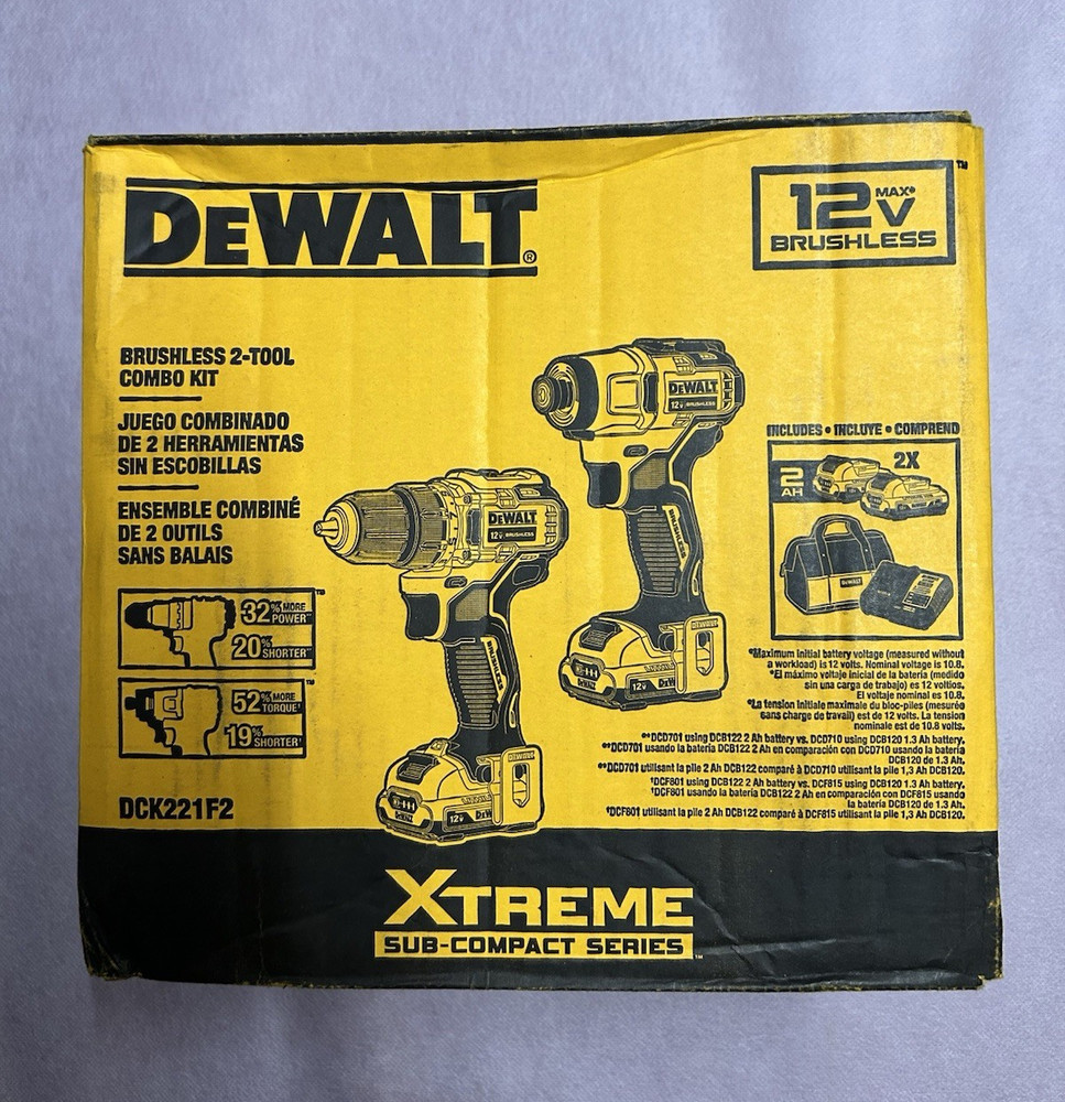 DEWALT DCK221F2 12V Brushless 2-Tool Combo Kit
