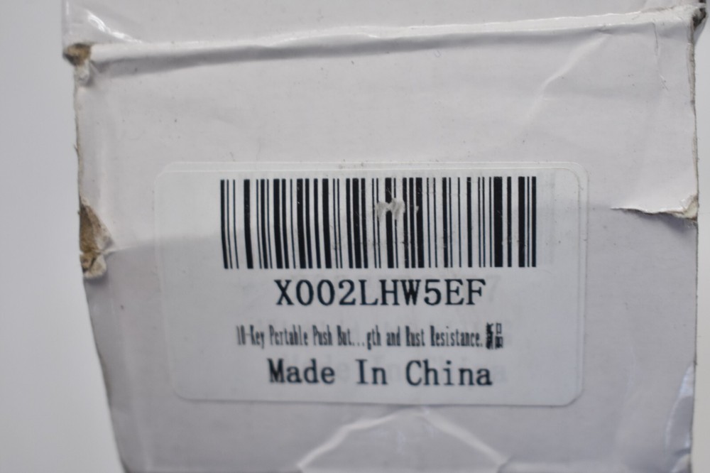 CCYX Portable KEy Lock w 1000 Personalized Codes Rust Resistant Gray/Black