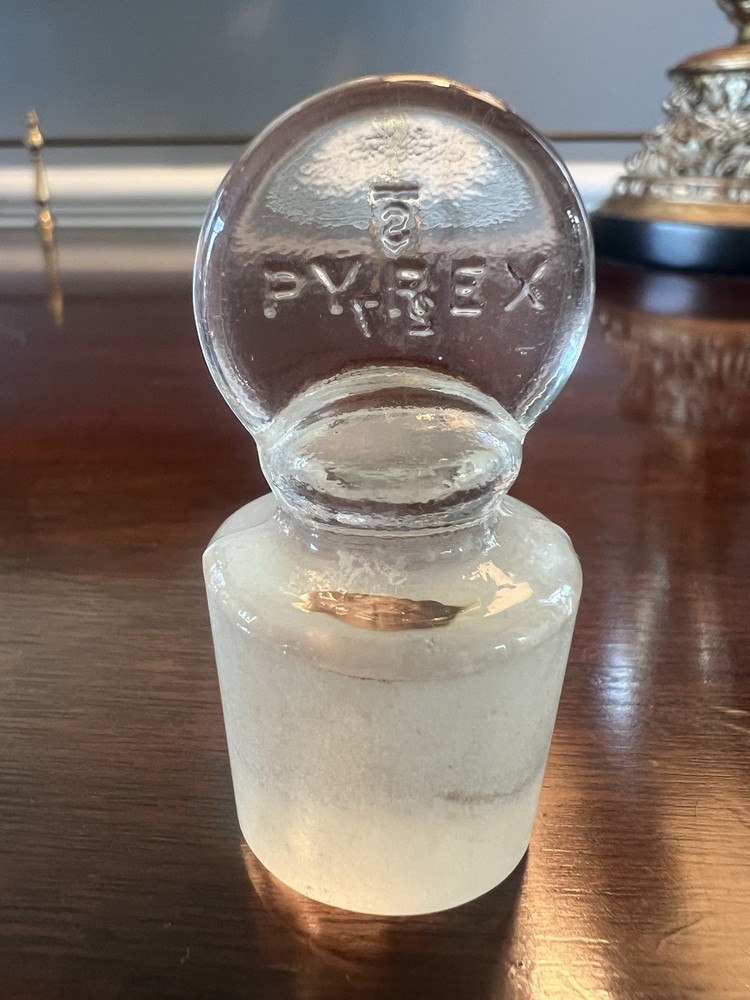 Pyrex Std. 27 Penny Head Ground Glass Stopper Vintage Solid Lab Glass