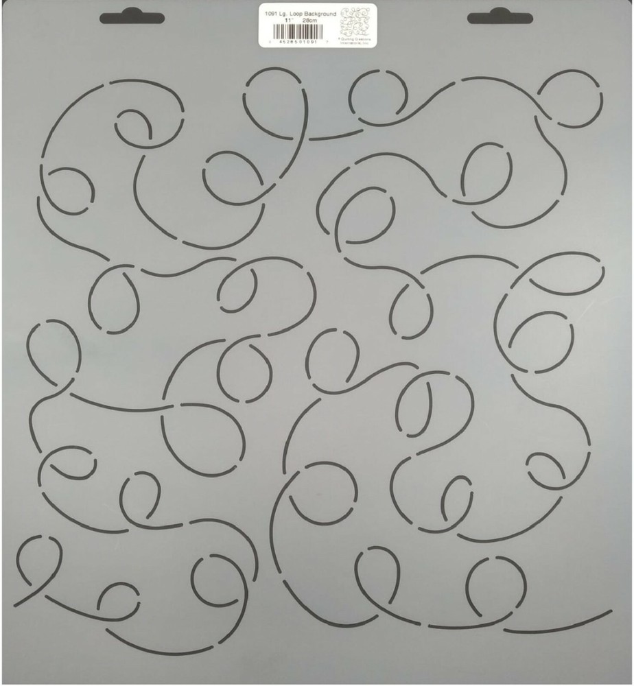 Continuous Line Quilting Stencil Large Loop Swirl Background 11" Quilt Template