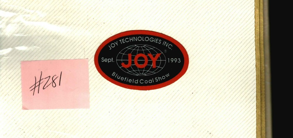 NICE JOY 1993 BLUEFIELD COAL SHOW COAL MINING STICKER # 281