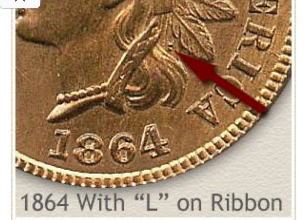 1864-L Indian Cent #444